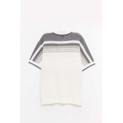 CASABLANCA WHITE GREY CROCHET SHIRT
